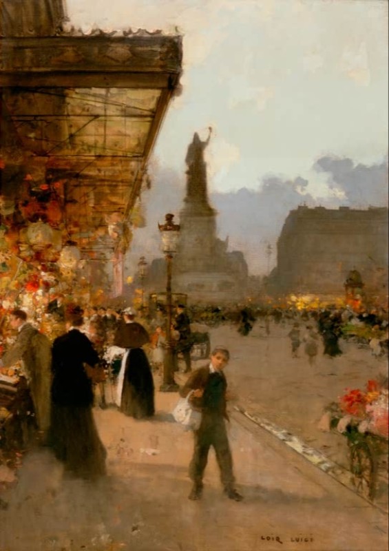 Luigi Loir | Flower Market at the Place de la République in Paris, n.d. Flower Market at the Place de la République in Paris, n.d. | Luigi Loir