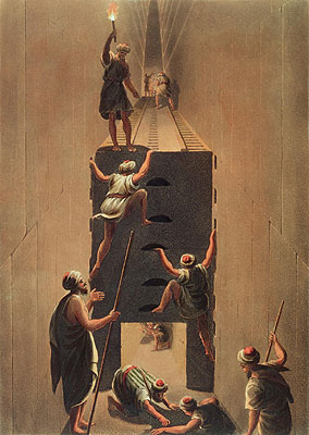 Passage from the Second to the Third Gallery in the Great Pyramid, n.d. | Luigi Mayer | Painting Reproduction