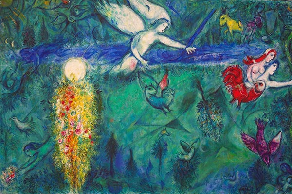 Adam und Eva wurden aus dem Paradies vertrieben, 1961 | Chagall | Gemälde Reproduktion