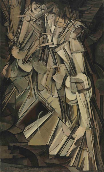 Nackt eine Treppe hinunter II, 1912 | Marcel Duchamp | Gemälde Reproduktion