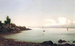 Rocky Shore, 1864 von Martin Johnson Heade | Gemälde-Reproduktion