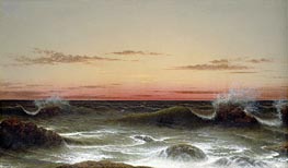 Seascape: Sunset, 1861 by Martin Johnson Heade | Painting Reproduction