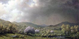 April Showers (Spring Shower, Connecticut Valley), 1868 by Martin Johnson Heade | Painting Reproduction