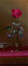 Rote Rose und Heliotrop in Vase (erwiderte und unerwiderte Liebe), c.1871/80 von Martin Johnson Heade | Gemälde-Reproduktion
