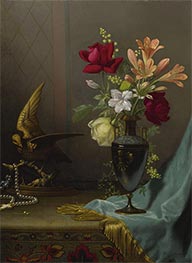 Vase of Mixed Flowers with a Dove, c.1871/80 by Martin Johnson Heade | Painting Reproduction