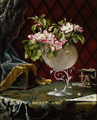 Still Life with Apple Blossoms in a Nautilus Shell, 1870 | Martin Johnson Heade | Painting Reproduction