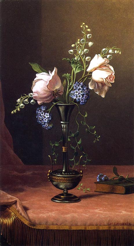 Victorian Vase with Flowers of Devotion, c.1871/80 by Martin Johnson Heade | Painting Reproduction