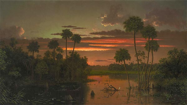 Der große Sonnenuntergang in Florida, 1887 | Martin Johnson Heade | Gemälde Reproduktion