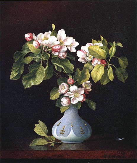 Apple Blossoms in a Vase, 1867 | Martin Johnson Heade | Gemälde Reproduktion