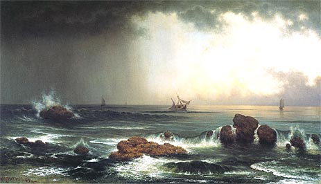 Nebliger Sonnenaufgang am Meer | Martin Johnson Heade | Gemälde Reproduktion