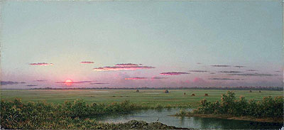 Sonnenuntergang am Long Beach, a.1867 | Martin Johnson Heade | Gemälde Reproduktion