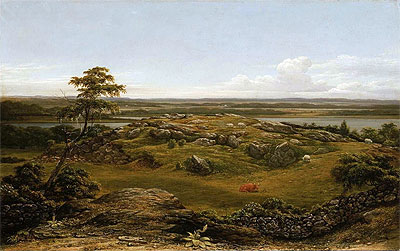 Felsen in Neuengland, 1855 von Martin Johnson Heade | Gemälde-Reproduktion
