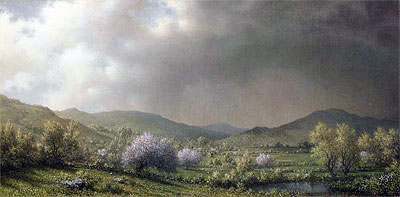 April Showers (Spring Shower, Connecticut Valley), 1868 | Martin Johnson Heade | Painting Reproduction