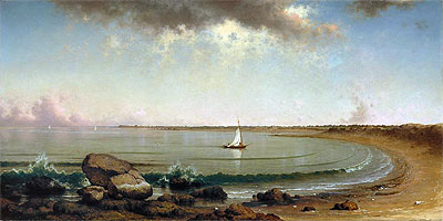Uferszene: Point Judith, 1863 von Martin Johnson Heade | Gemälde-Reproduktion