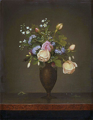 Stillleben mit Blumen (Wildblumen in einer braunen Vase) | Martin Johnson Heade | Gemälde Reproduktion