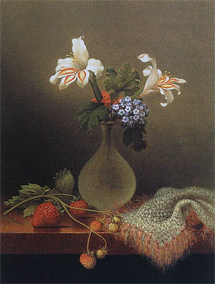 Eine Vase Kornlilien und Heliotrop | Martin Johnson Heade | Gemälde Reproduktion