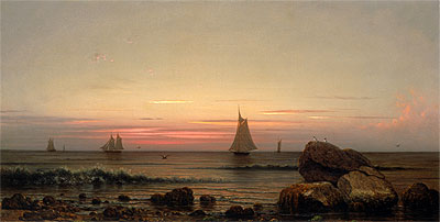 Segeln vor der Küste, 1869 | Martin Johnson Heade | Gemälde Reproduktion