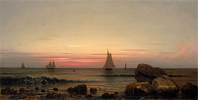 Segeln vor der Küste, 1869 von Martin Johnson Heade | Gemälde-Reproduktion