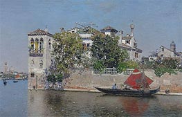 A View of a Venetian Garden, undated by Martin Rico y Ortega | Painting Reproduction