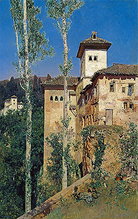 The Ladies' Tower at the Alhambra, 1871 | Martin Rico y Ortega | Painting Reproduction