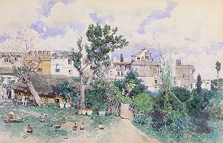 La Huerta, Seville, c.1870/80 | Martin Rico y Ortega | Painting Reproduction