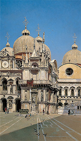 Courtyard of the Palace of the Dux of Venice, 1883 | Martin Rico y Ortega | Painting Reproduction