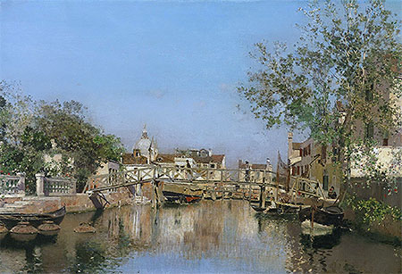 A Canal near the Isle of Giudecca, n.d. by Martin Rico y Ortega | Painting Reproduction