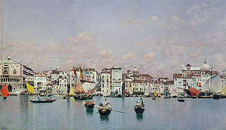 The Doge's Palace and the Riva degli Schiavoni, Venice, n.d. by Martin Rico y Ortega | Painting Reproduction