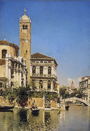 A Venetian Canal Scene, n.d. by Martin Rico y Ortega | Painting Reproduction