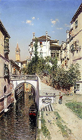 A Venetian Canal Scene, n.d. by Martin Rico y Ortega | Painting Reproduction