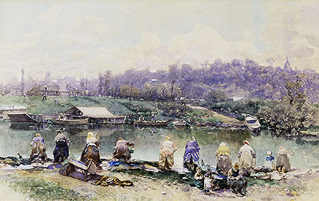 The Washerwomen, n.d. by Martin Rico y Ortega | Painting Reproduction