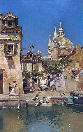 Venetian Canal Scene, n.d. by Martin Rico y Ortega | Painting Reproduction