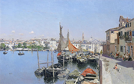 A Venetian Waterfront, n.d. by Martin Rico y Ortega | Painting Reproduction