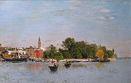 The Public Gardens, Venice, n.d. by Martin Rico y Ortega | Painting Reproduction