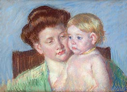 Mother and Child, c.1910 by Cassatt | Painting Reproduction