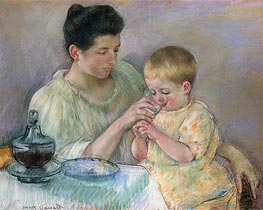 Mother Feeding Child, 1898 von Cassatt | Gemälde-Reproduktion
