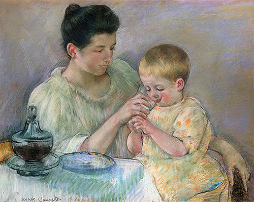 Mother Feeding Child, 1898 | Cassatt | Gemälde Reproduktion