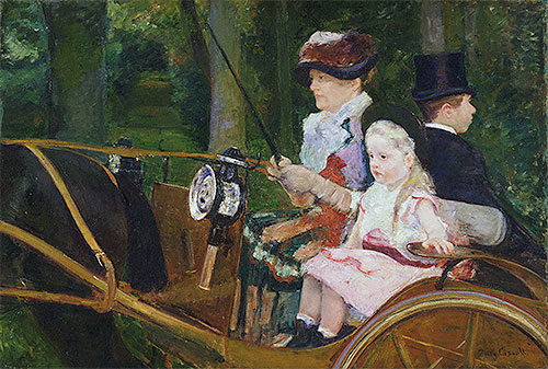 A Woman and a Girl Driving, 1881 | Cassatt | Gemälde Reproduktion