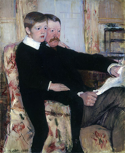 Portrait of Alexander Cassatt and His Son | Mary Cassatt | Painting Reproduction