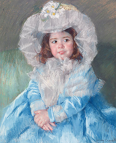 Margot in Blau | Mary Cassatt | Gemälde Reproduktion