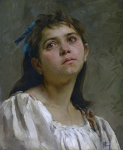 Pensive Roman Girl, undated | Cassatt | Painting Reproduction