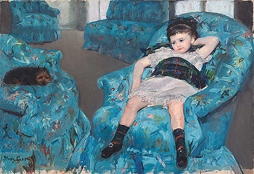 Little Girl in a Blue Armchair, 1878 | Cassatt | Gemälde Reproduktion