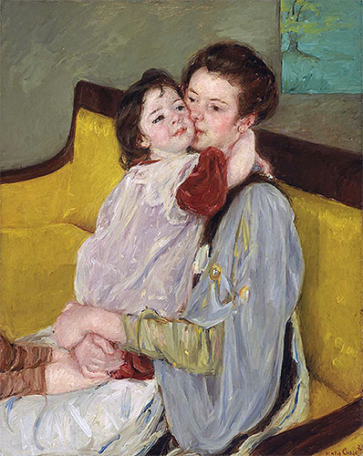 Maternal Caress, c.1902 | Cassatt | Gemälde Reproduktion