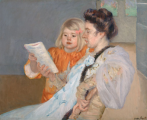 The Reading Lesson | Mary Cassatt | Painting Reproduction