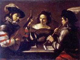 Concert, c.1630 von Mattia Preti | Gemälde-Reproduktion