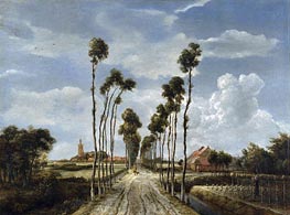 The Avenue at Middelharnis, 1689 von Meindert Hobbema | Gemälde-Reproduktion
