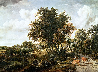 Road on the Dyke, 1663 | Meindert Hobbema | Painting Reproduction