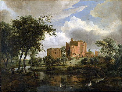 The Ruins of Brederode Castle, 1671 | Meindert Hobbema | Gemälde Reproduktion