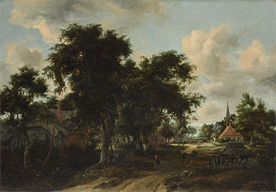 Entrance to a Village, c.1665 | Meindert Hobbema | Painting Reproduction