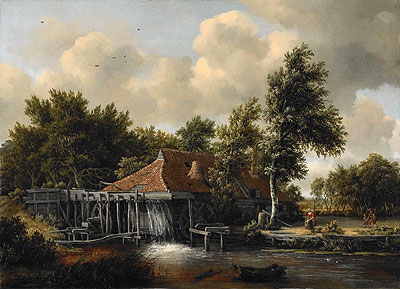 A Watermill, c.1665/68 | Meindert Hobbema | Gemälde Reproduktion